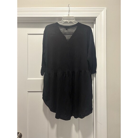 COS Women Size Small Black Oversized Tunic Top LAGENLOOK Wool Minimalist Button - Picture 6 of 7